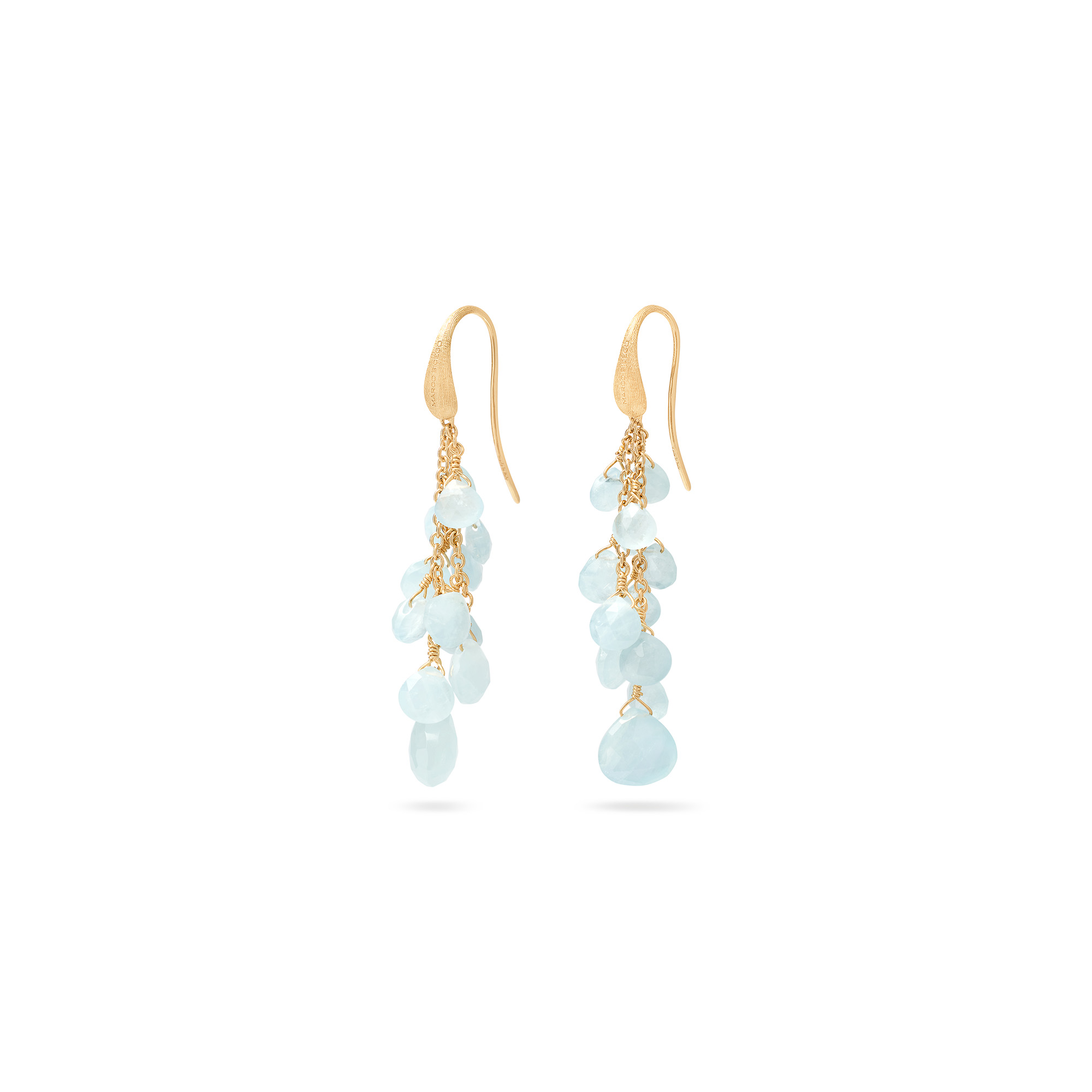 Marco Bicego Paradise Yellow Gold and Aquamarine Drop Earrings